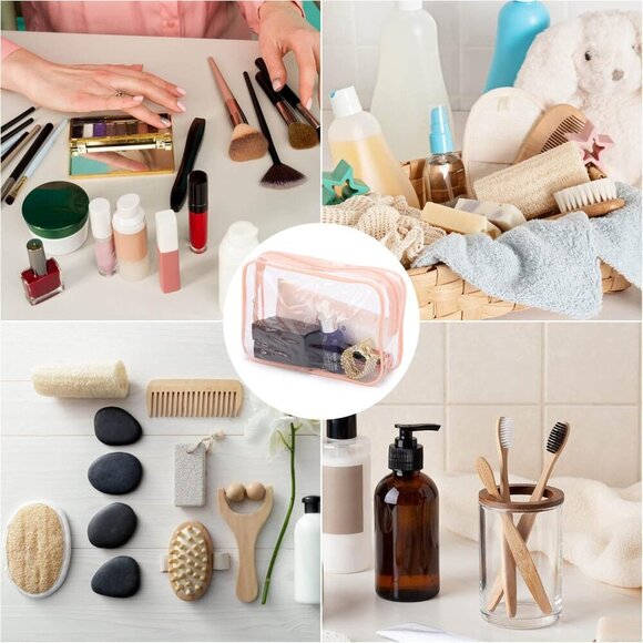 10 Pack Clear Cosmetic Bags Makeup Bags Portable Waterproof TSA Approved Travel - Picture 6 of 7